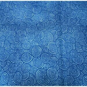 Blue Swirl Pattern Cotton Fabric 11" x 44" South Sea Imports Sewing Quilting Mat